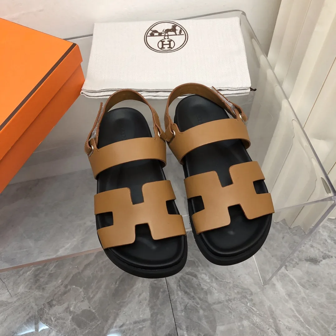 Hermes Chypre Blanc Sandal Brown - Image 5
