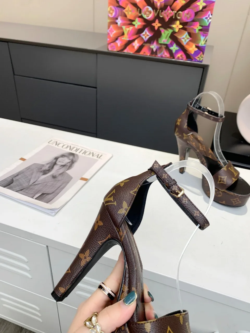 Louis Vuitton Women’s Afterglow Platform Sandal Black And Brown - Image 3