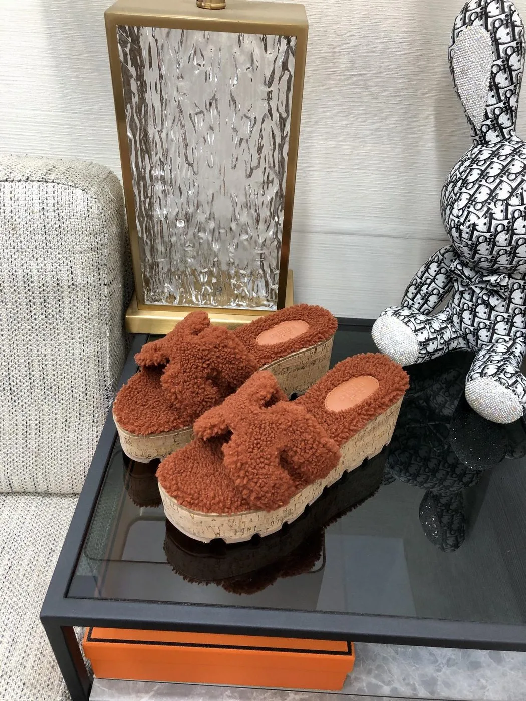 Hermes Figari Sandal Brown