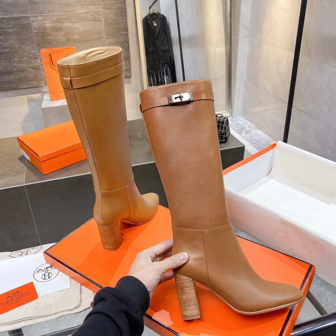 Hermes High Heel Boots Brown / - Image 8