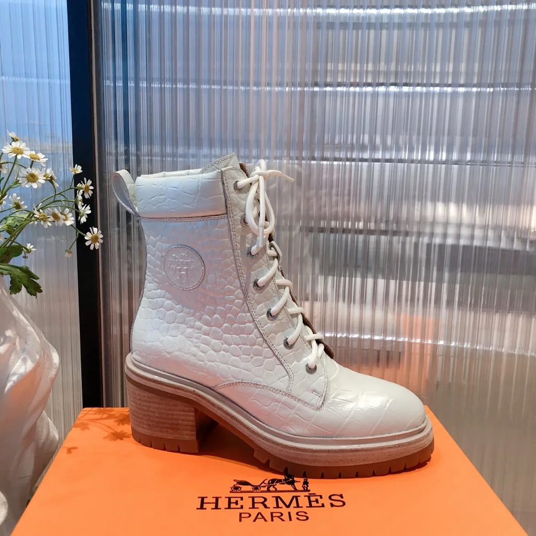 Hermes Fresh Ankle Boots White / - Image 7