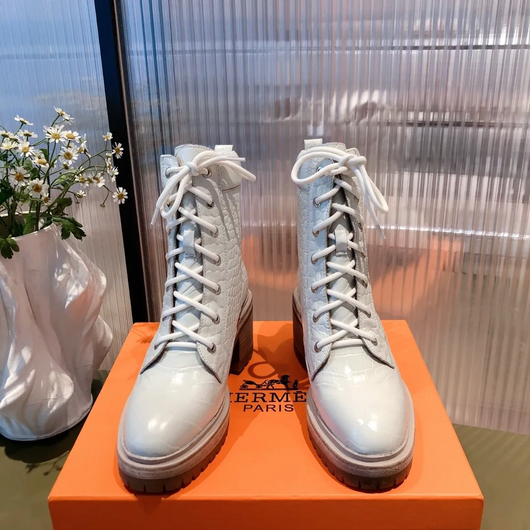 Hermes Fresh Ankle Boots White / - Image 4