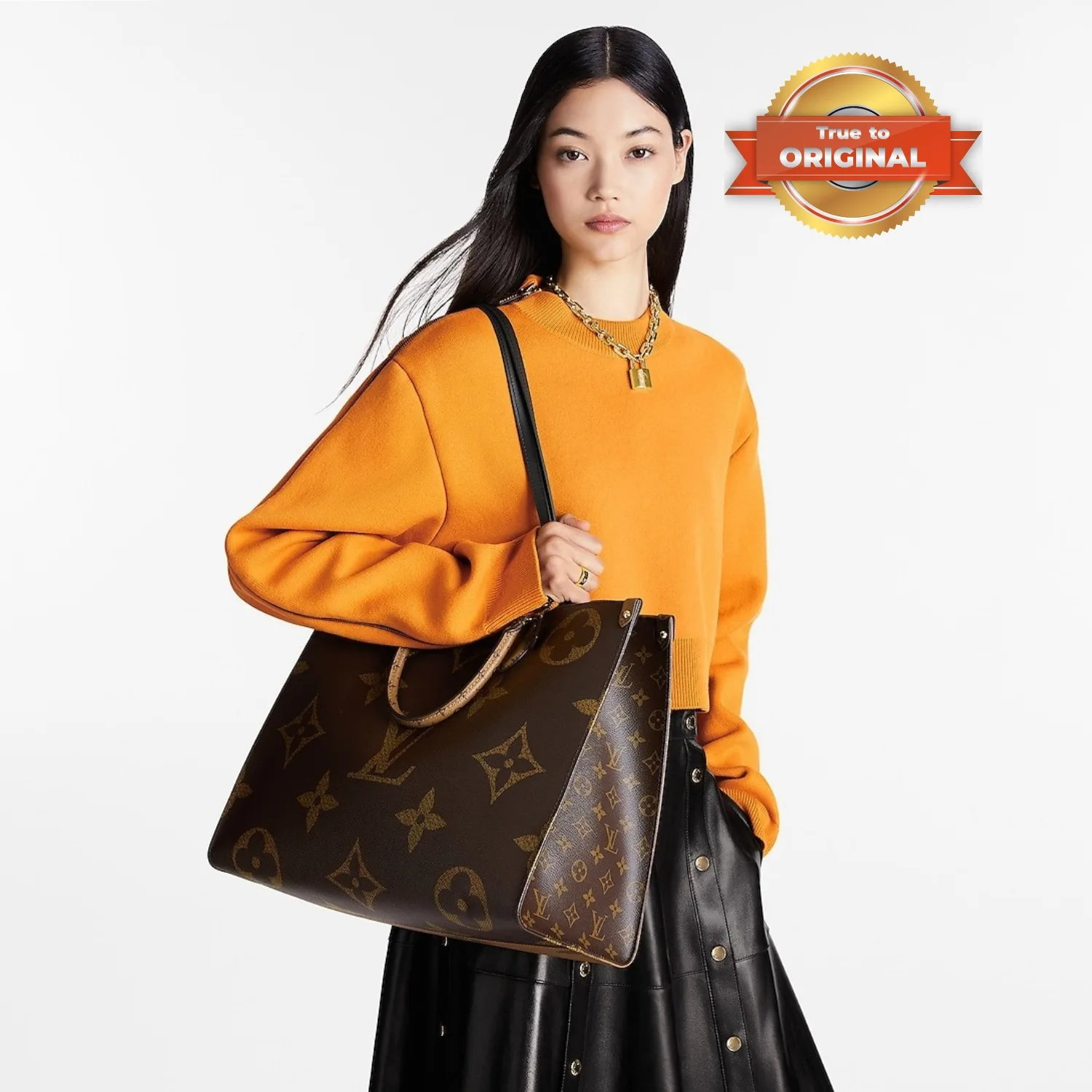 Alternative view of Louis Vuitton OnTheGo GM Tote Bag / Brown Gold Hardware