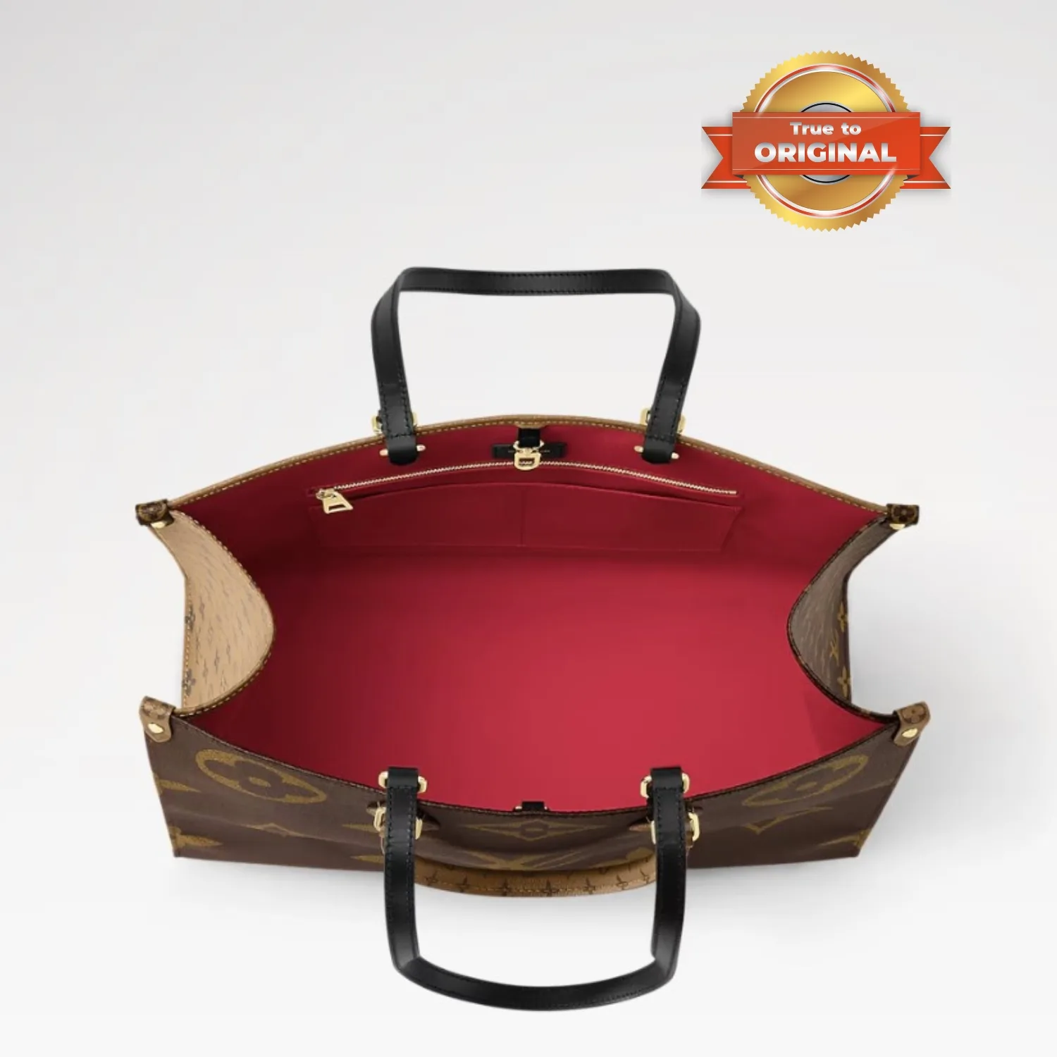 Louis Vuitton OnTheGo GM Tote Bag / Brown Gold Hardware - Image 7