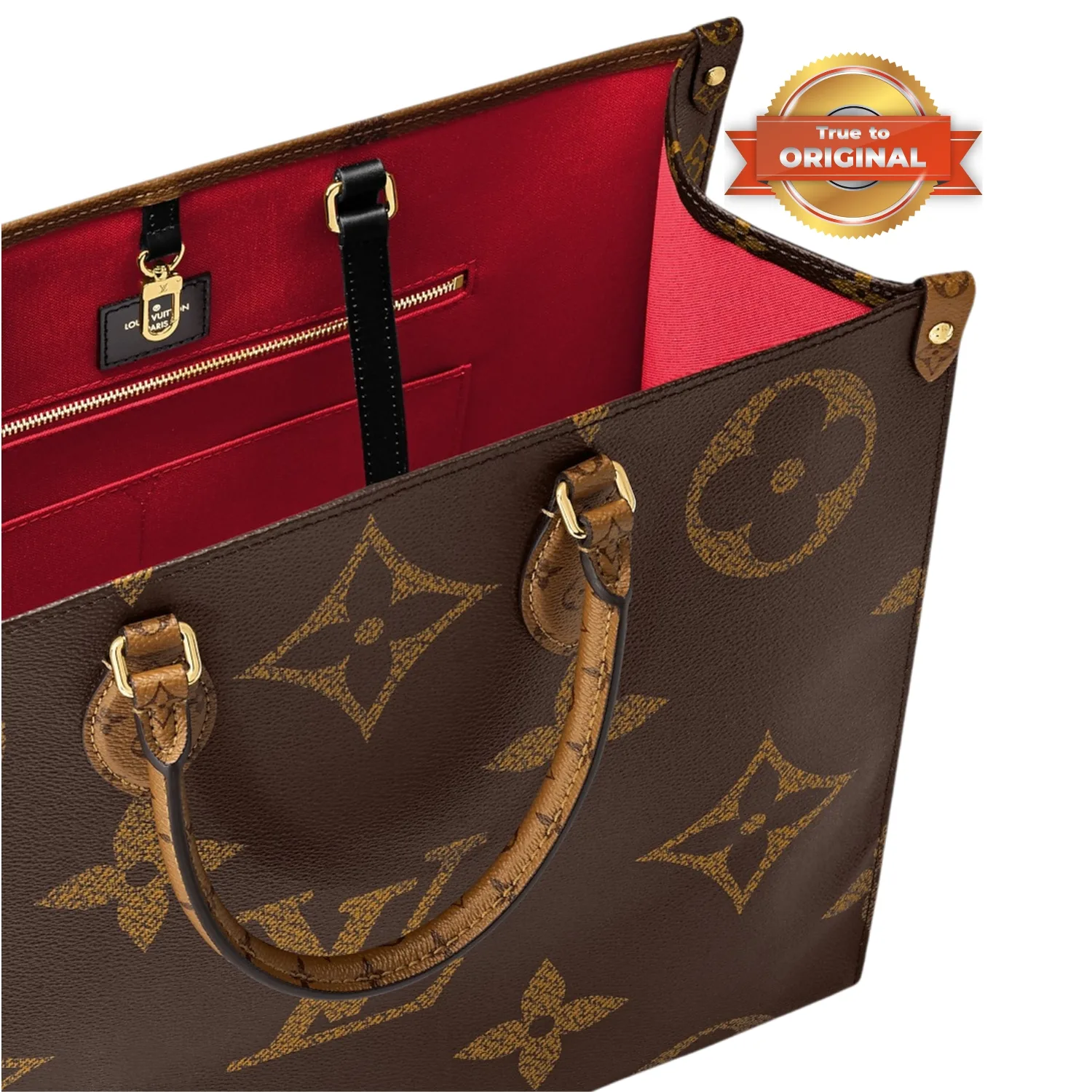 Louis Vuitton OnTheGo GM Tote Bag / Brown Gold Hardware - Image 8