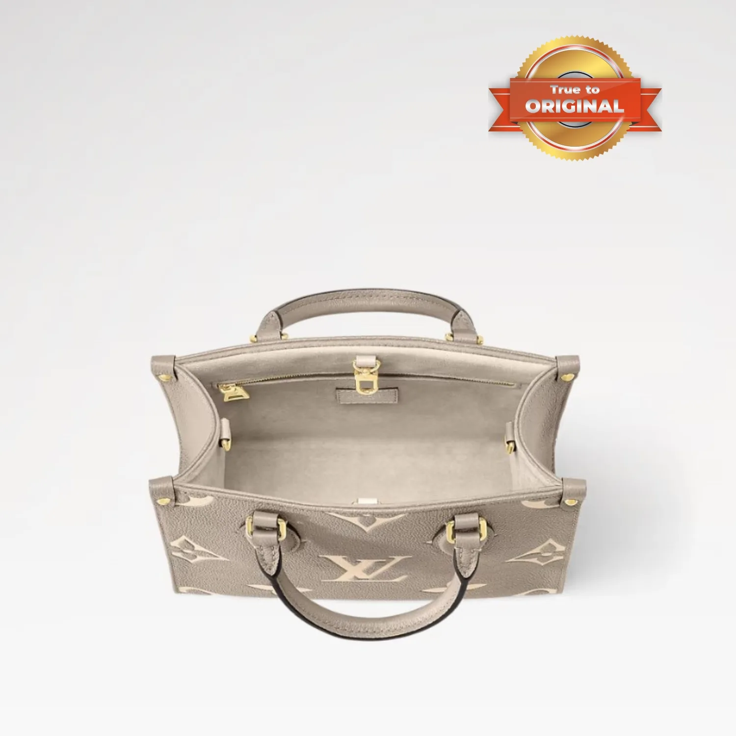 Louis Vuitton OnTheGo PM Tote Bag / Monogram Empreinte Beige/ Cream - Image 4