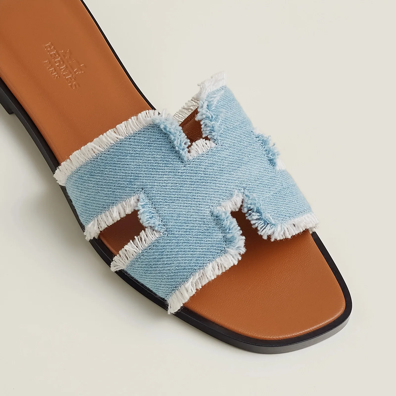 Hermes Oran Sandals Bleu Brut - Image 5