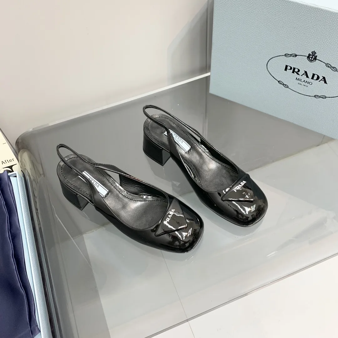 Prada Patent Slingback Pumps Black / 1I767M_069_F0002_F_045 - Image 3