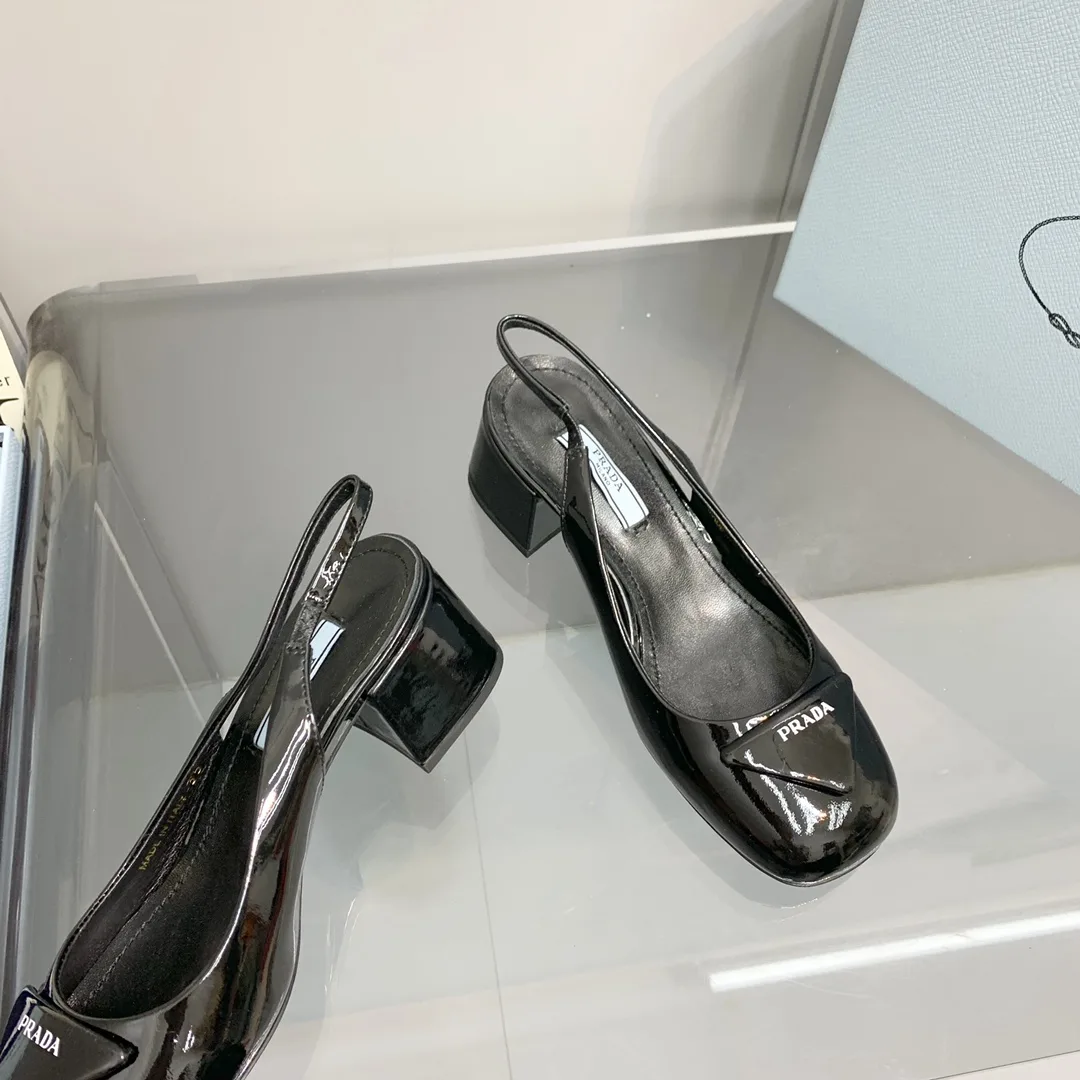 Prada Patent Slingback Pumps Black / 1I767M_069_F0002_F_045 - Image 4
