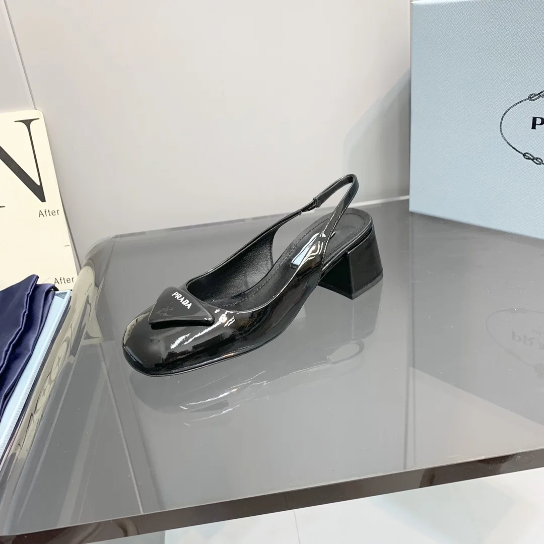 Prada Patent Slingback Pumps Black / 1I767M_069_F0002_F_045 - Image 5