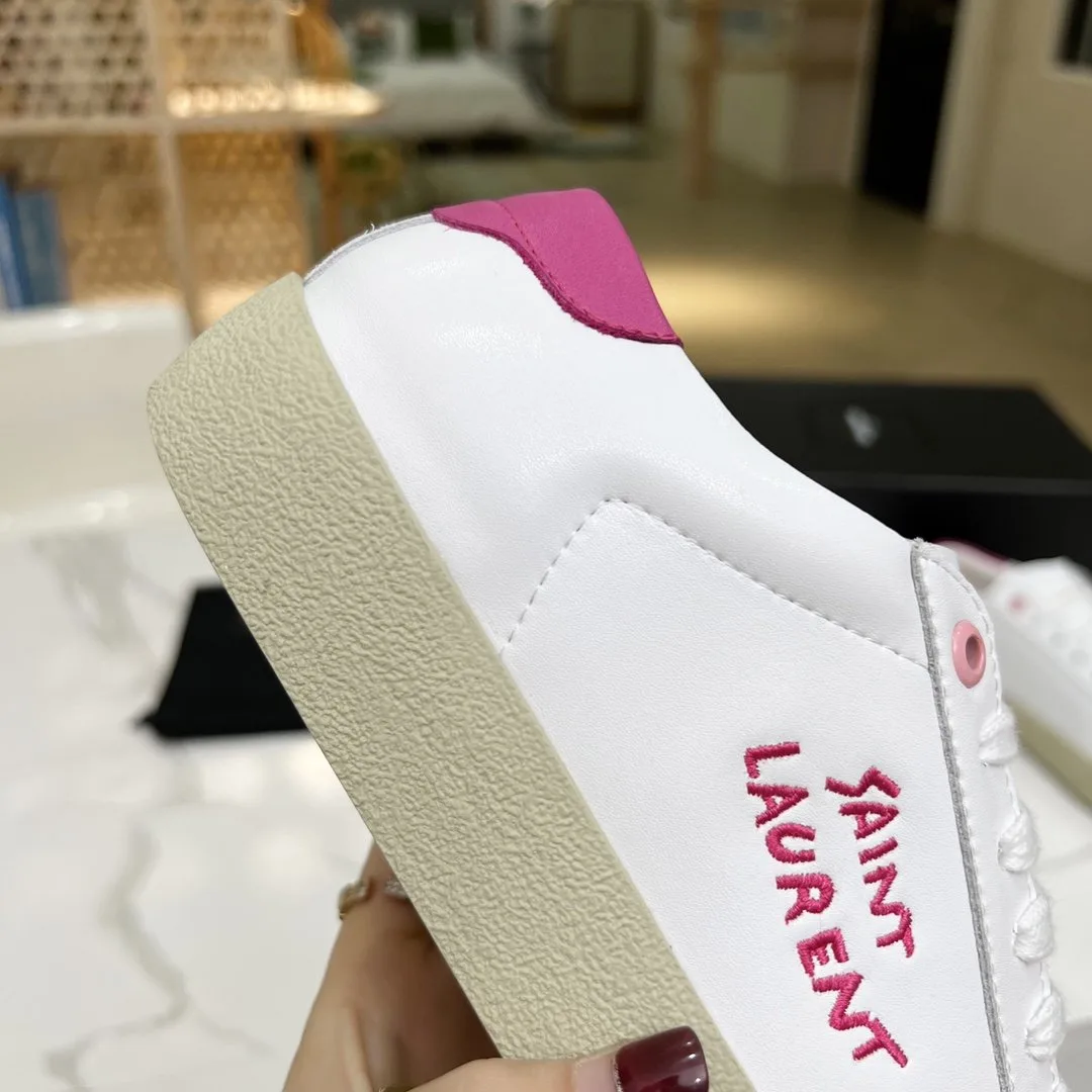 Saint Laurent Court Classic Sl/06 Embroidered Sneakers Pink YSL - Image 5