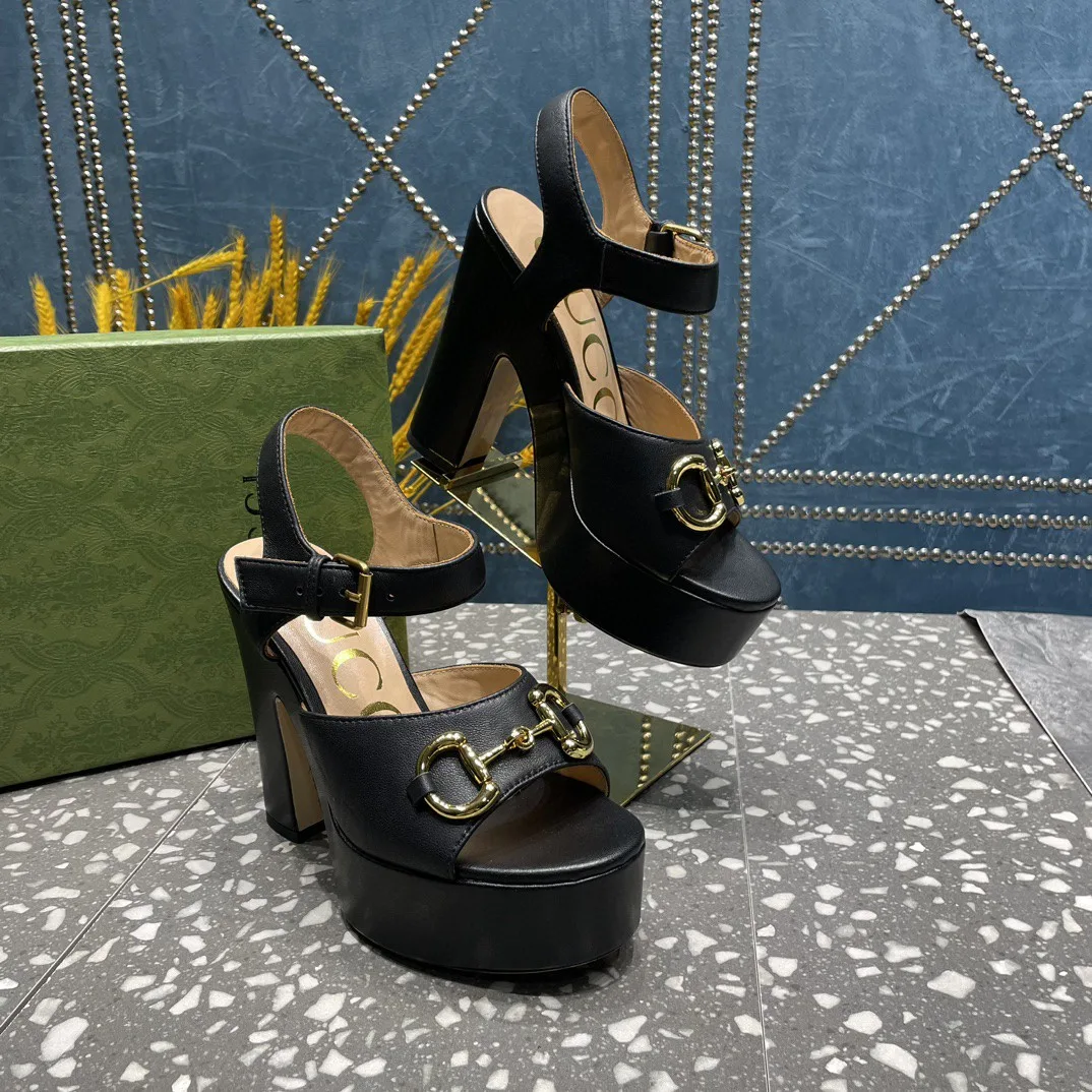 Gucci Platform Sandal With Horsebit Black - Image 3