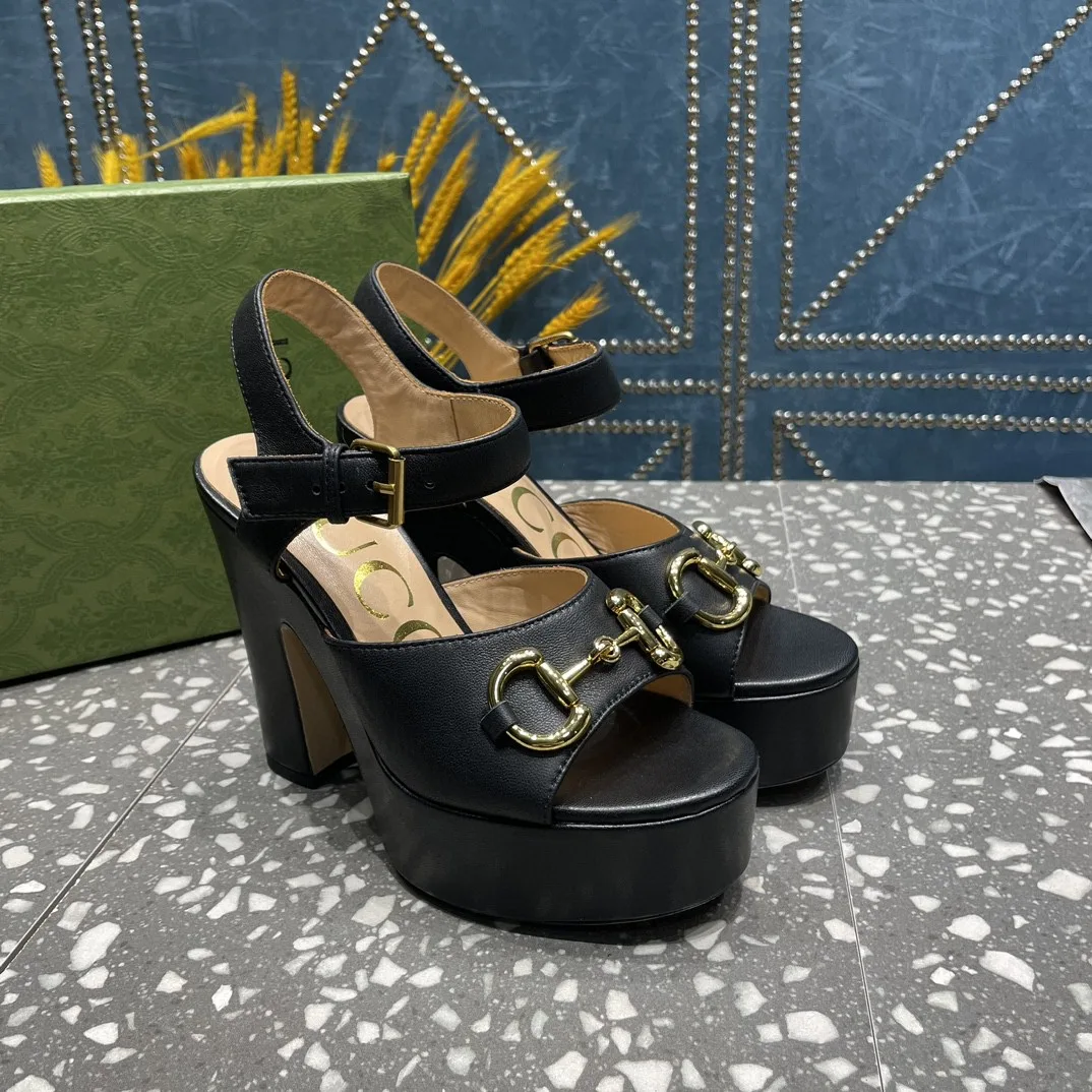 Gucci Platform Sandal With Horsebit Black - Image 5