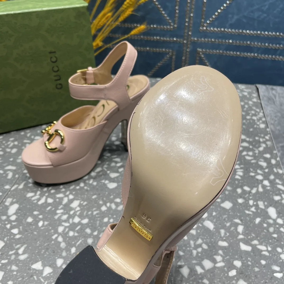 Gucci Platform Sandal With Horsebit Light Pink - Image 3