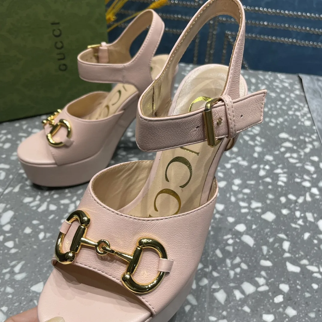Gucci Platform Sandal With Horsebit Light Pink - Image 4