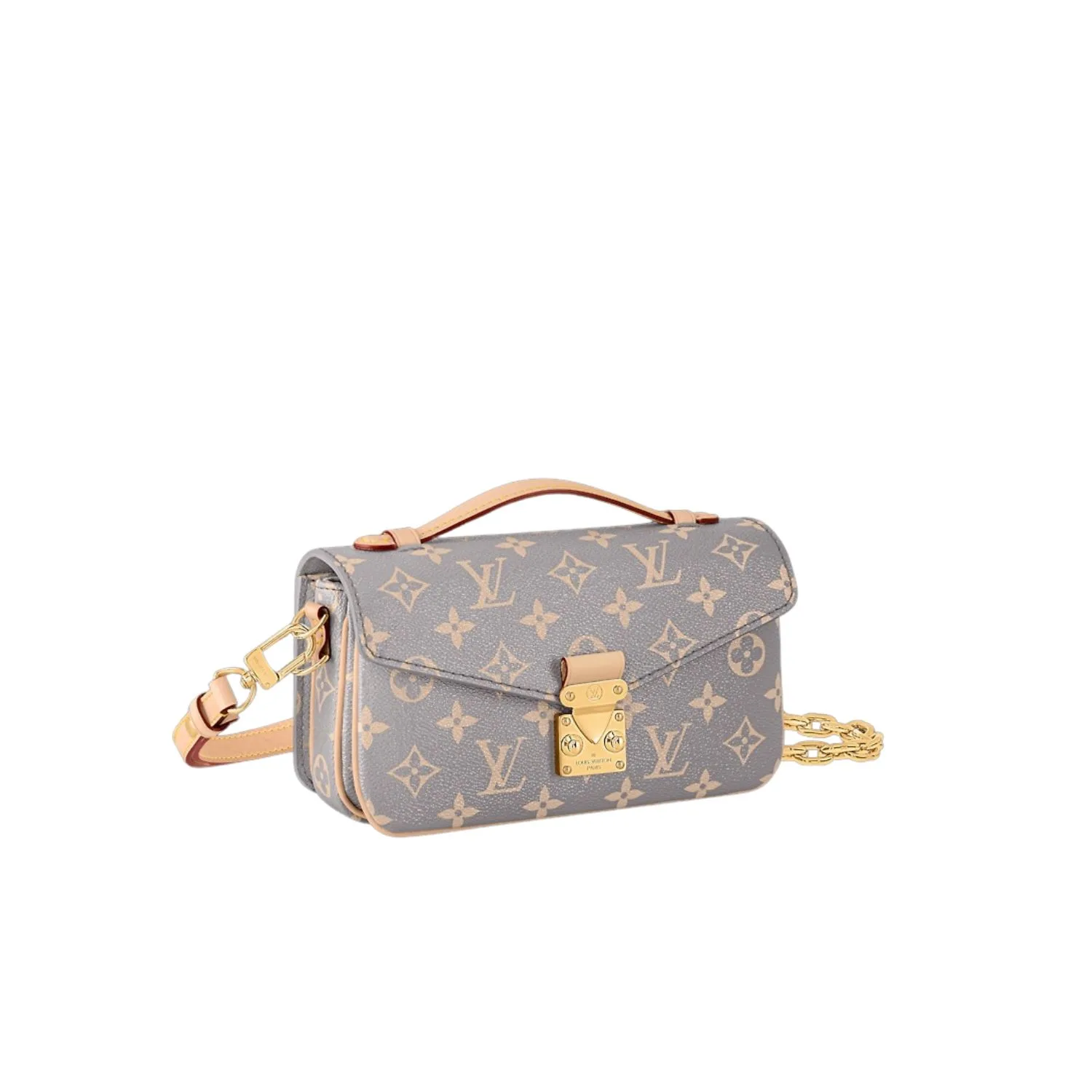 Louis Vuitton Pochette Metis East West Shoulder Bag / Trianon Grey Gold Hardware - Image 3