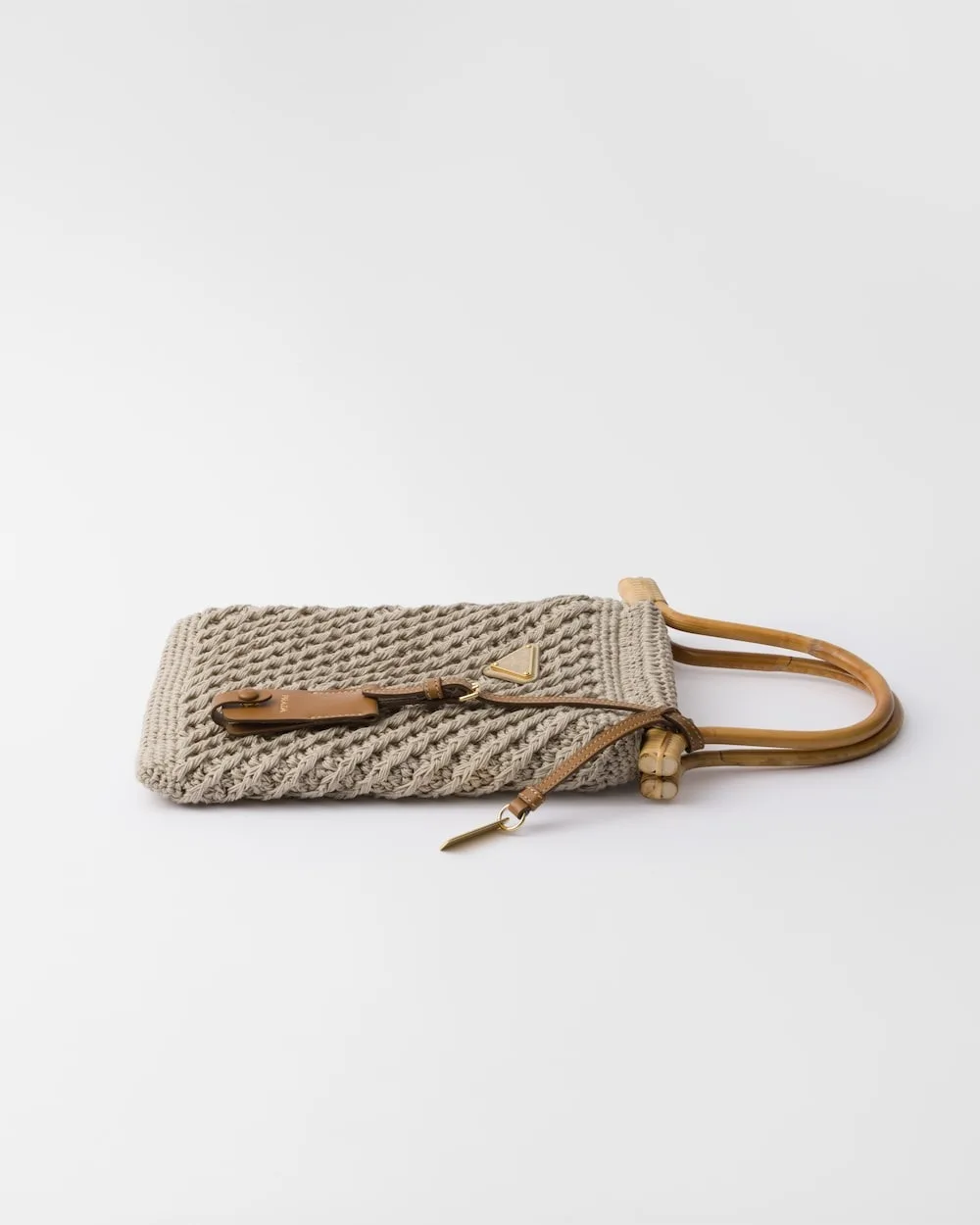 Prada Cotton Crochet Mini Cord Bag / 1BA461_2HG7_F0065_V_OOO - Image 3