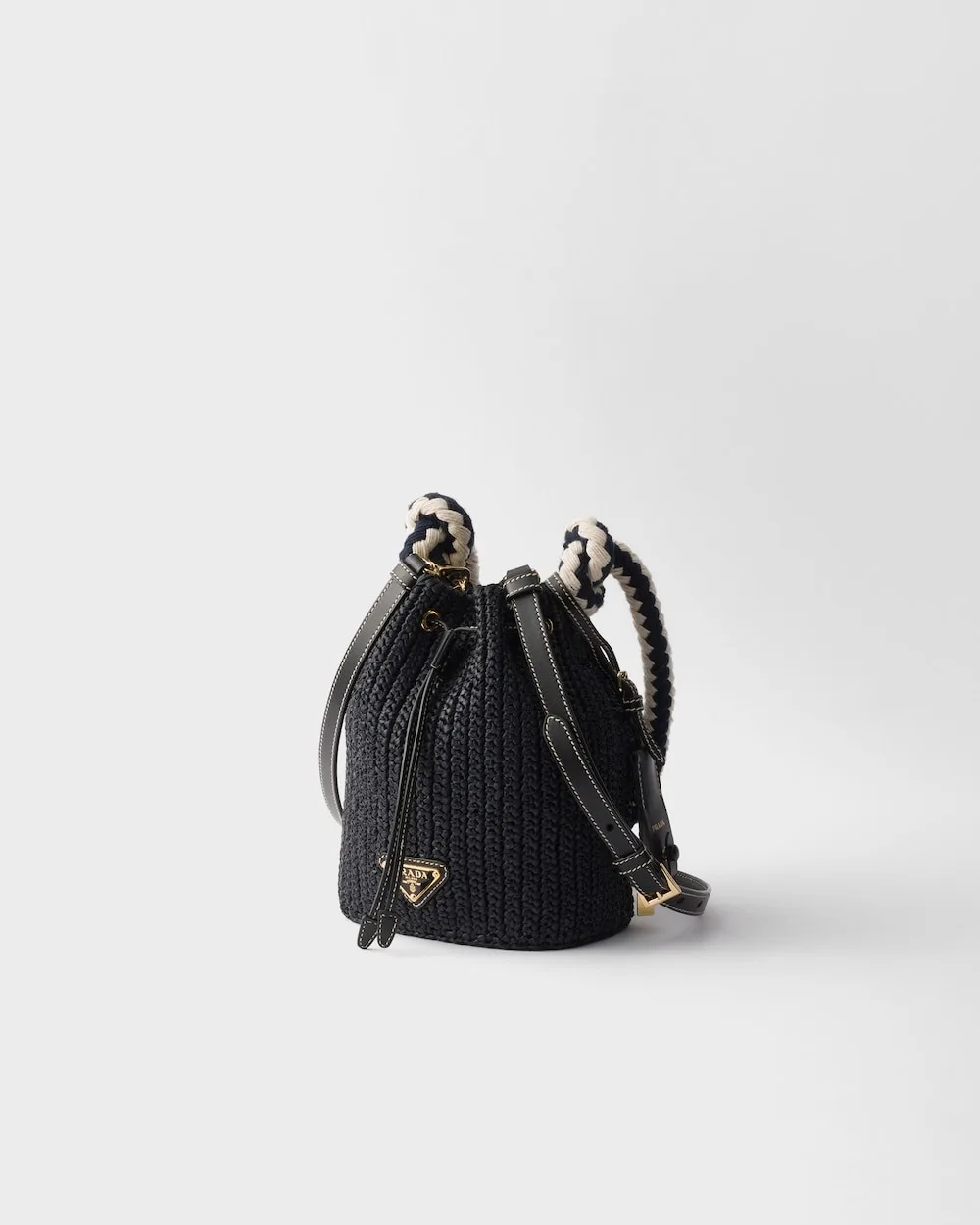 Prada Crochet Mini Bucket Bag / 1BE068_2MHA_F0002_V_OVZ - Image 3