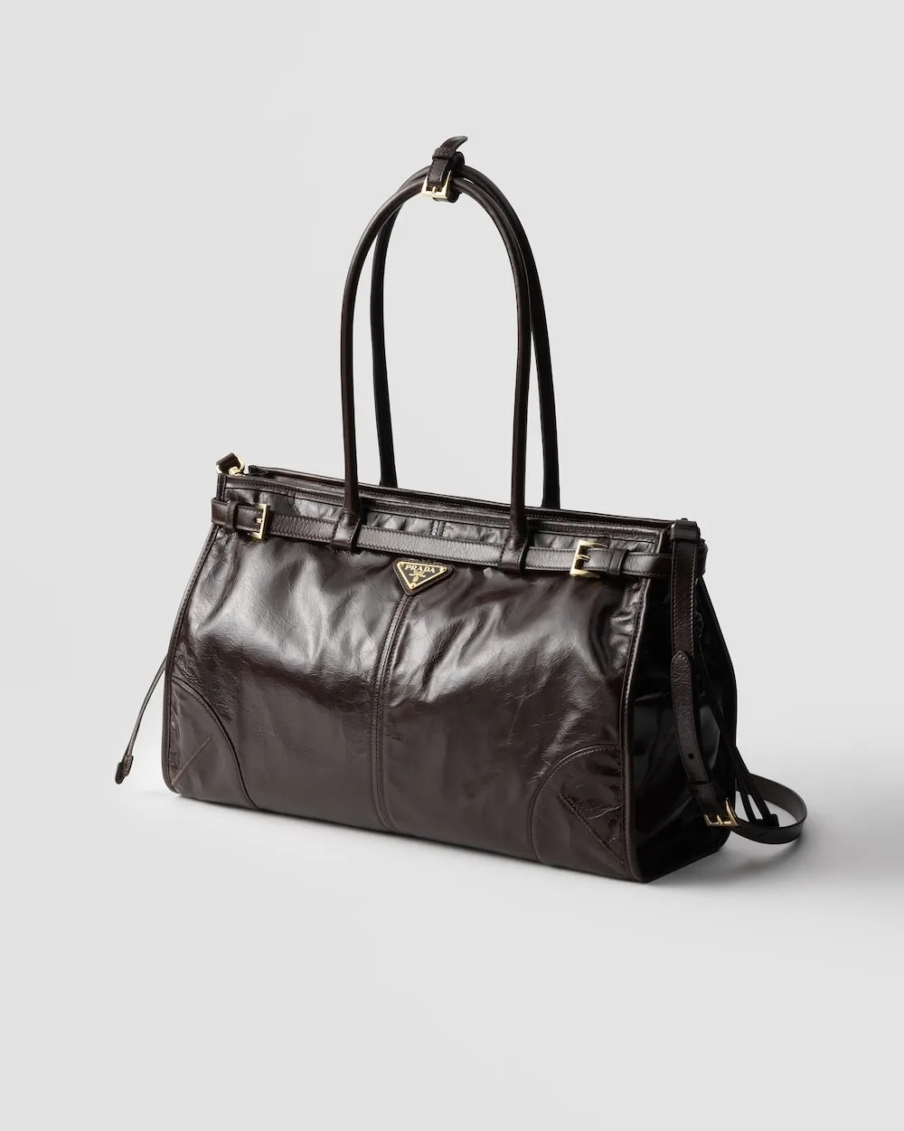 Alternative view of Prada Bonnie Large Handbag Bag Dark Brown / - 1BA433_2CYR_F01D6_V_MOO
