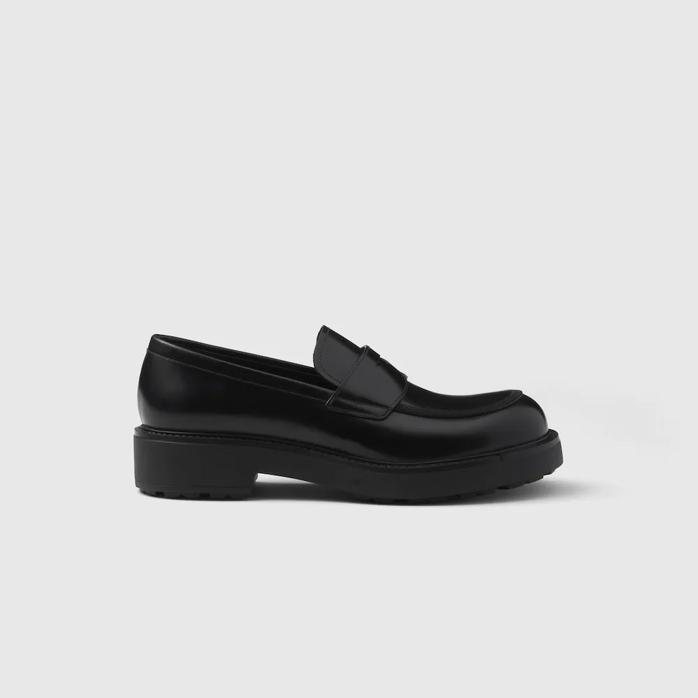 Prada Brushed Leather Loafers Black 2DG149_055_F0002 - Image 6