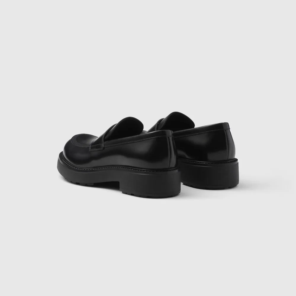 Prada Brushed Leather Loafers Black 2DG149_055_F0002 - Image 7