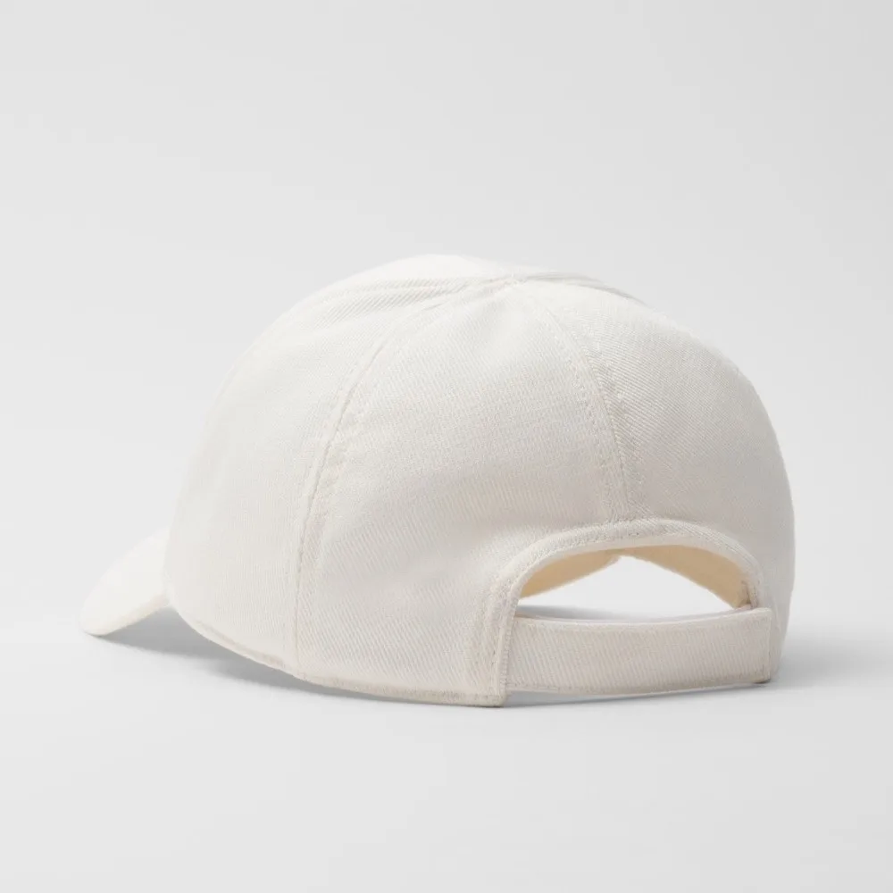 Prada Drill Baseball Cap White 1HC274_2CXL_F0009 - Image 3