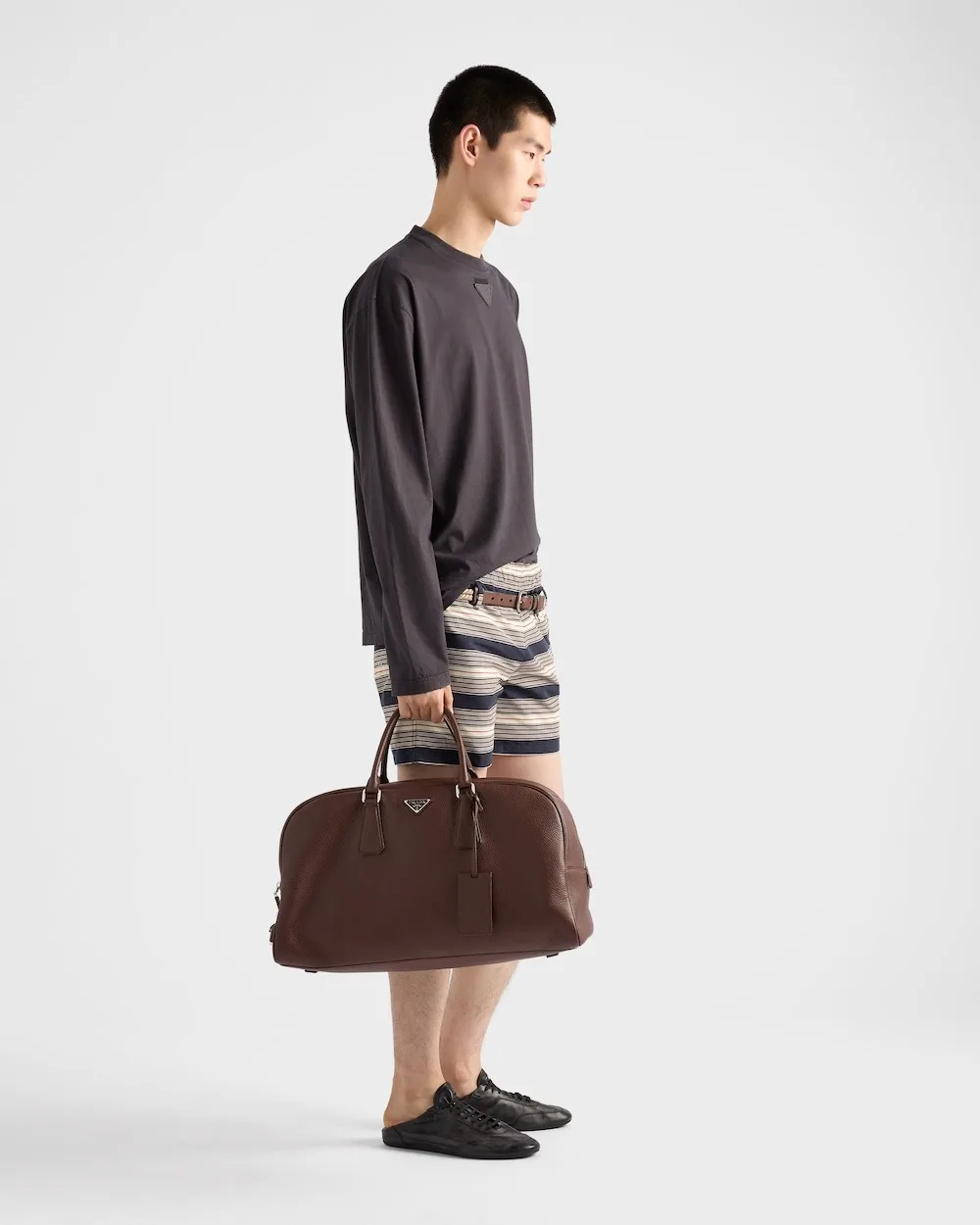 Prada Leather Duffle Bag Sienna / - 2VC049_2BBE_F0038_V_OOO - Image 3