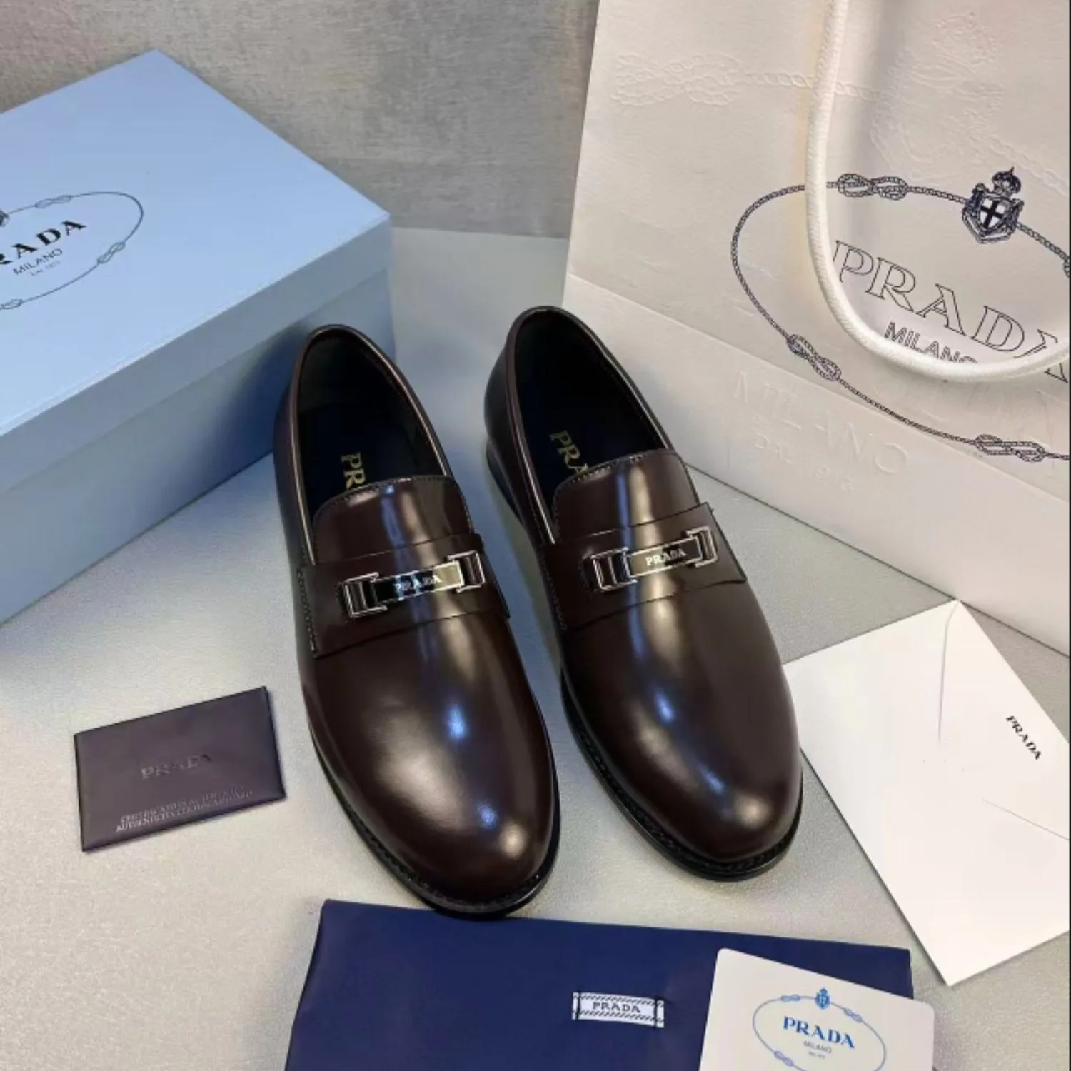 Alternative view of Prada Leather Loafer Brown