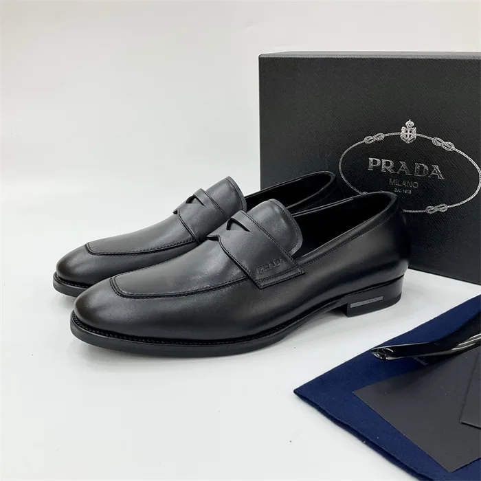 Prada Leather Loafers Black - Image 9
