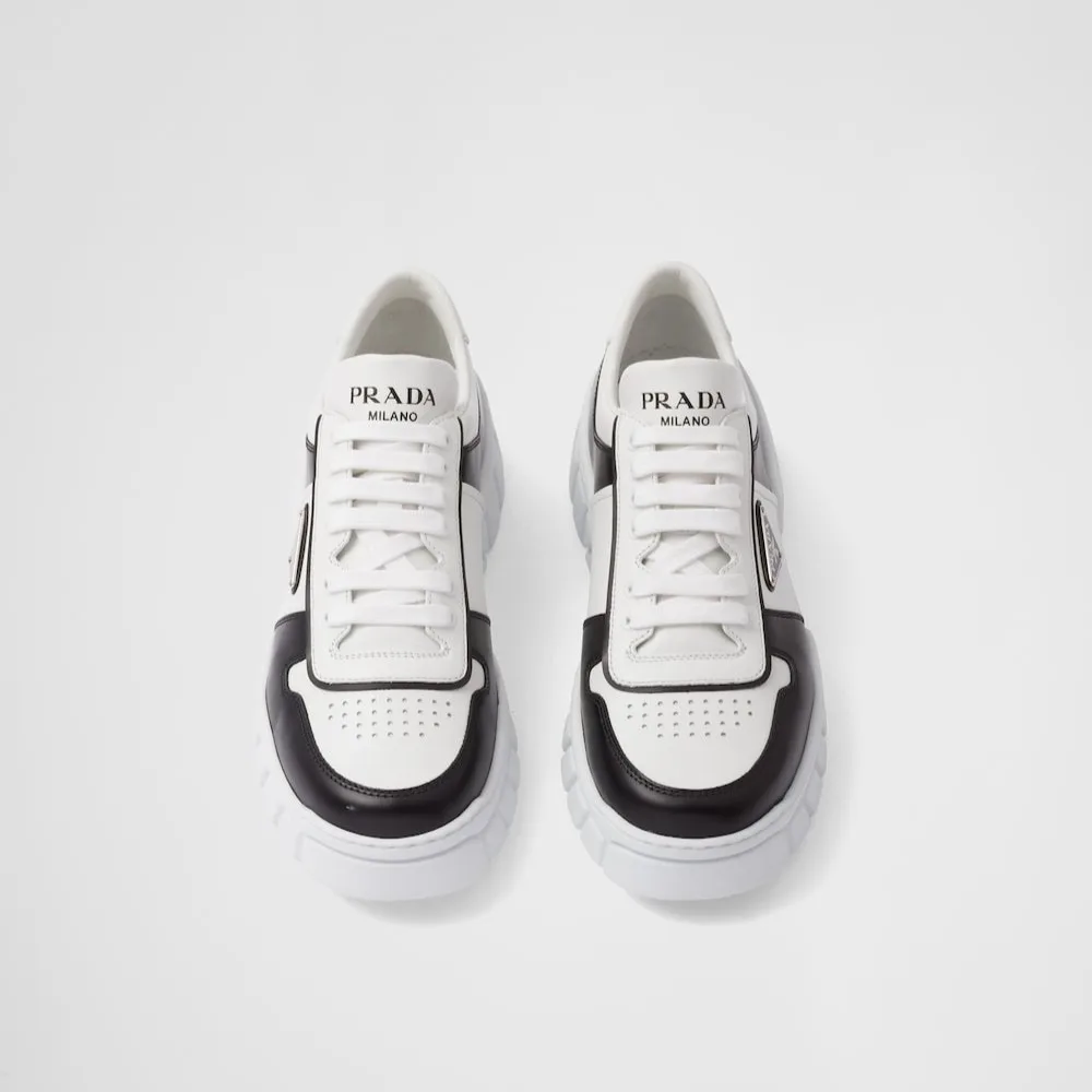Prada Leather Sneakers White/Black 2EE378_3LJ6_F0964 - Image 3