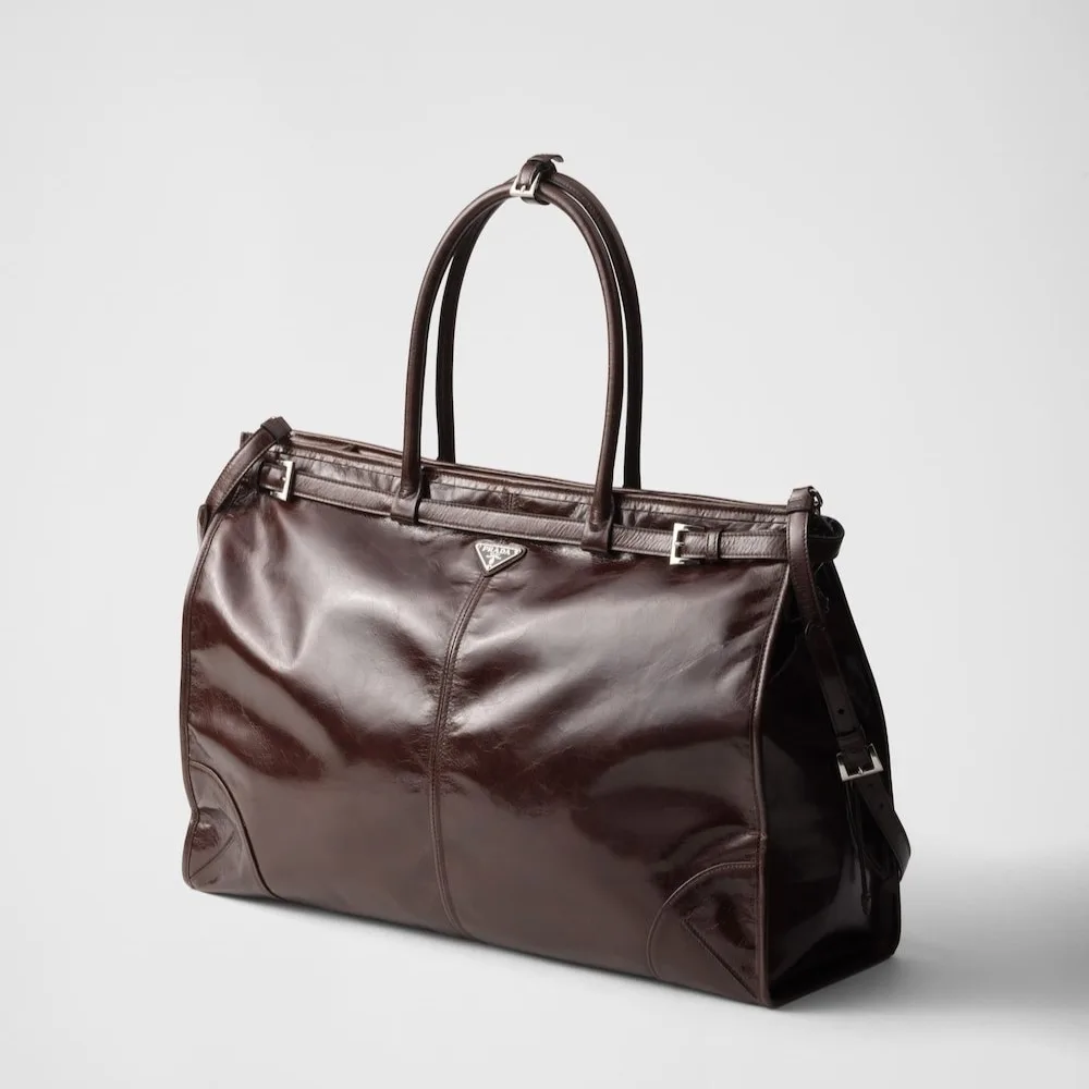 Prada Bonnie Leather Tote Bag Dark Brown / 2VG128_2CYR_F01D6_V_OOO - Image 3