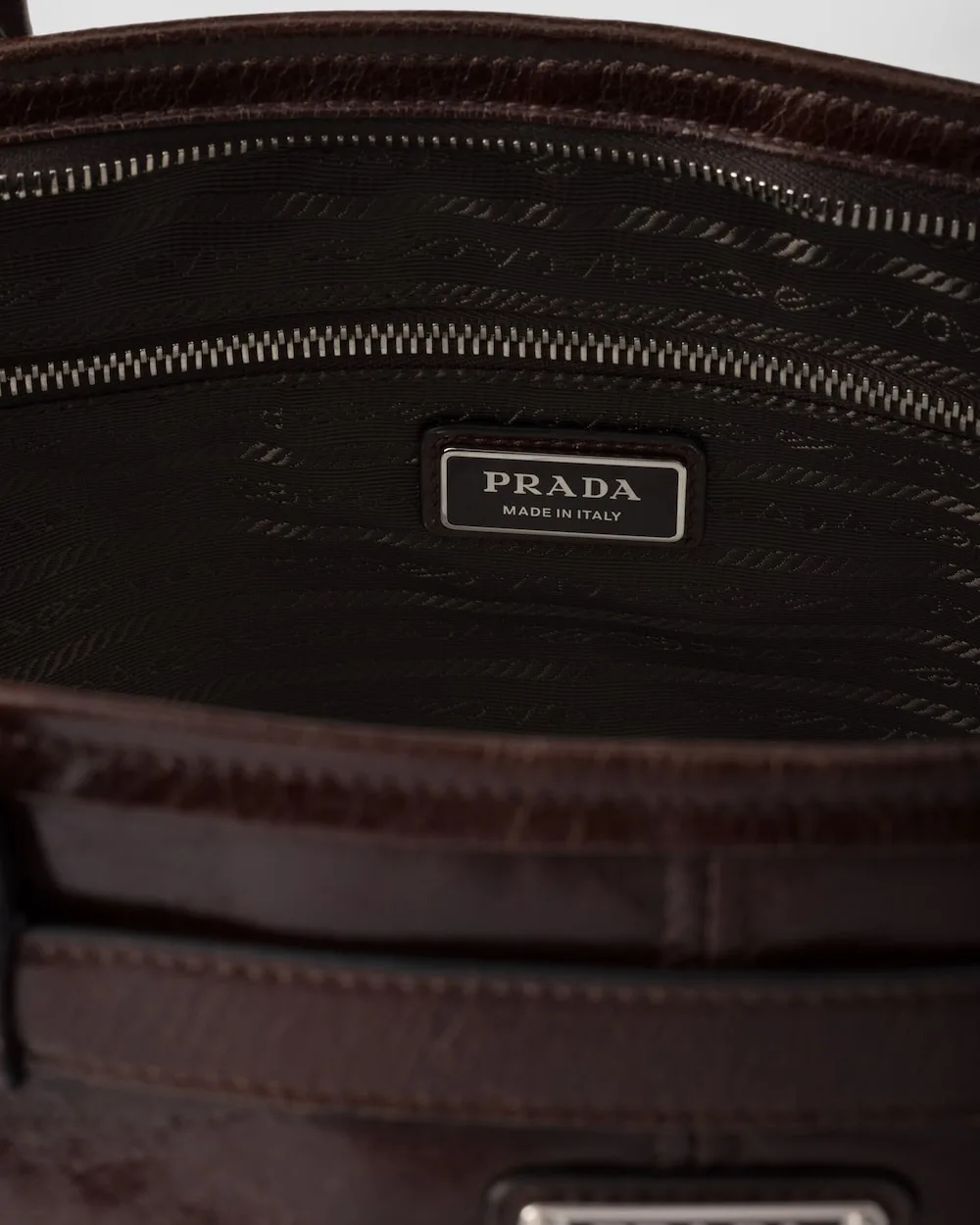 Prada Bonnie Leather Tote Bag Dark Brown / 2VG128_2CYR_F01D6_V_OOO - Image 4