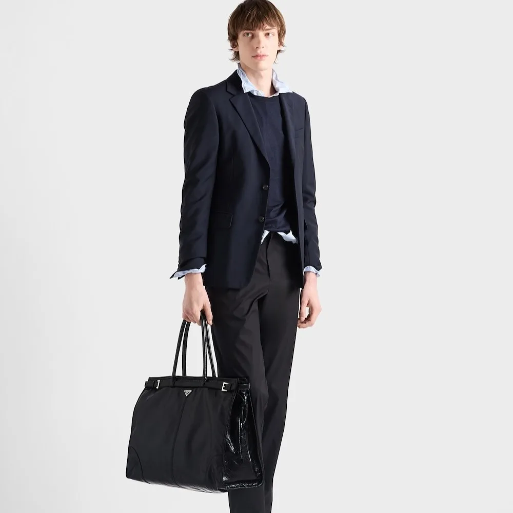Alternative view of Prada Bonnie Leather Tote Bag Black / 2VG128_2CYR_F0002_V_OOO