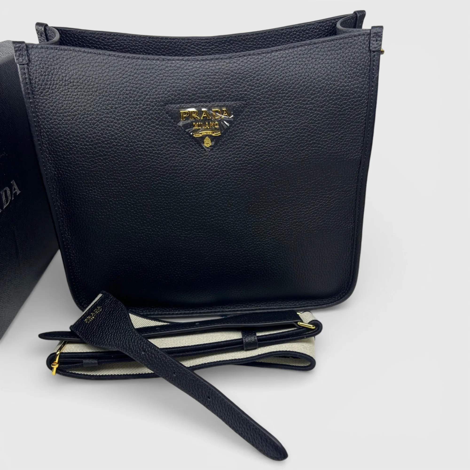 Prada Medium Leather Bag Black / 1BC073_2DKV_F0632_V_7NO - Image 2