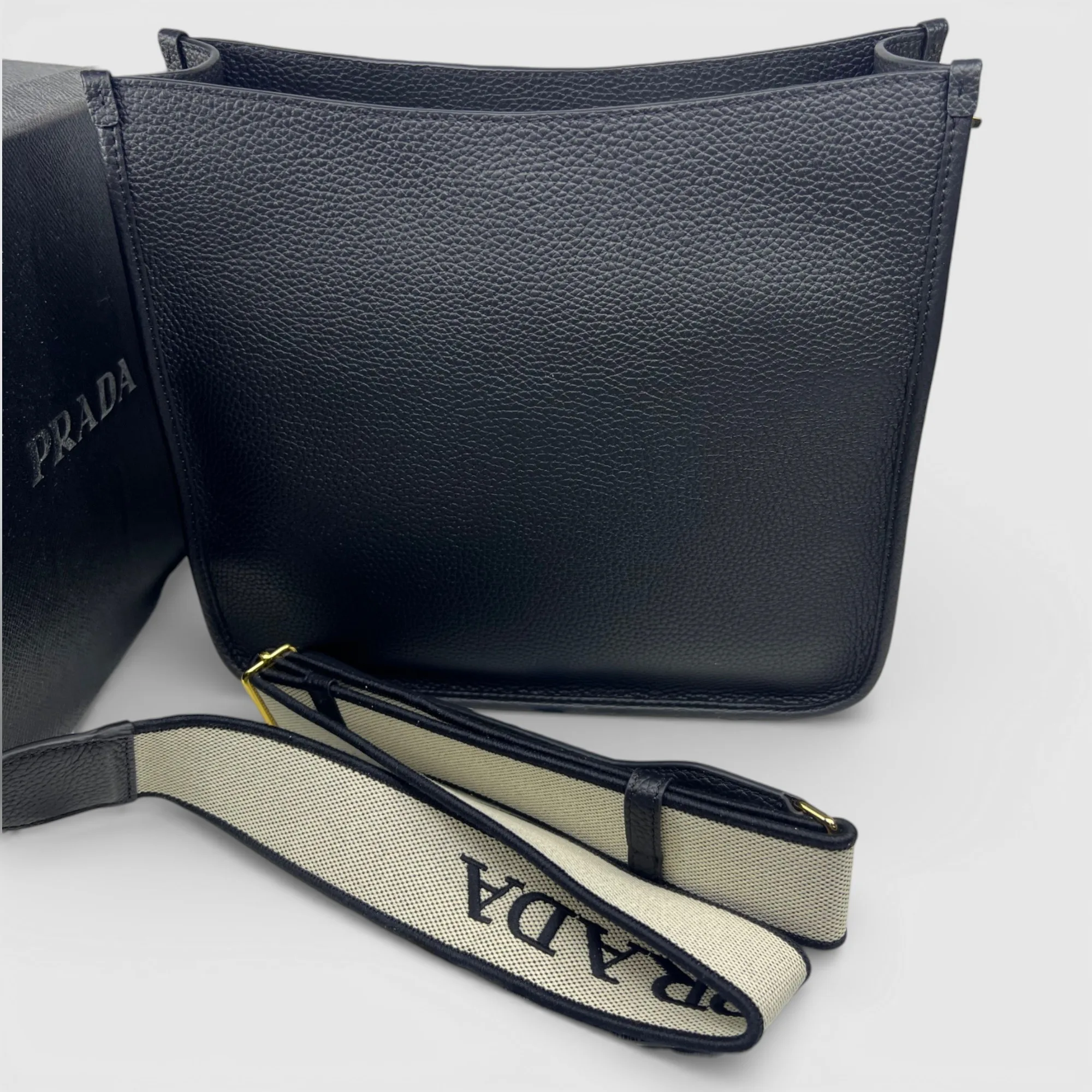 Prada Medium Leather Bag Black / 1BC073_2DKV_F0632_V_7NO - Image 7