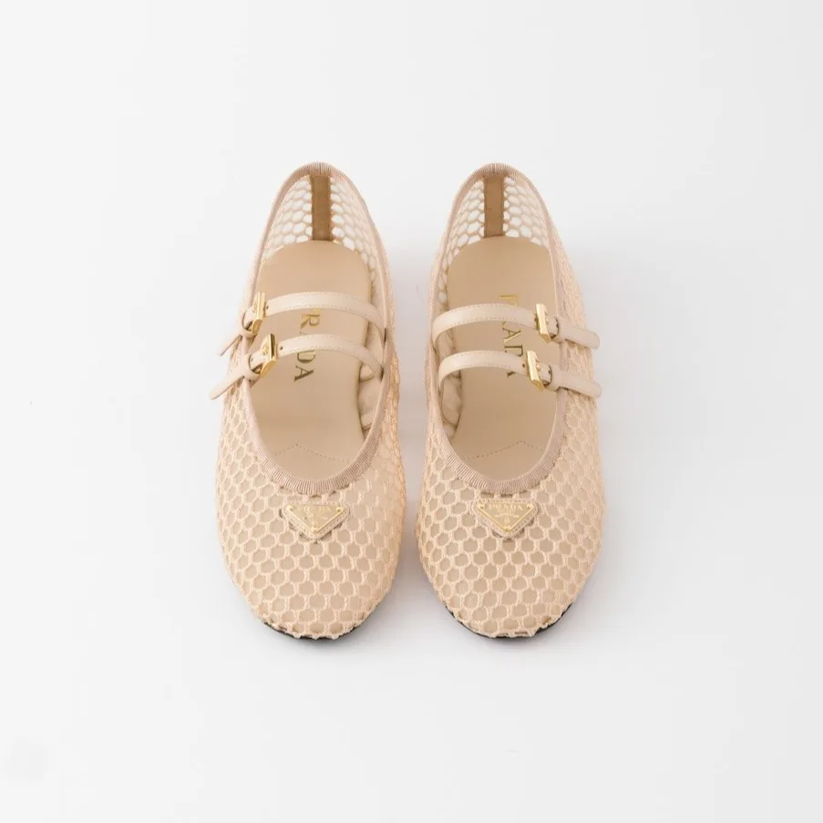 Alternative view of Prada Mesh Fabric Ballerinas Travertine Stone 1F915N_099_F0485_F_005