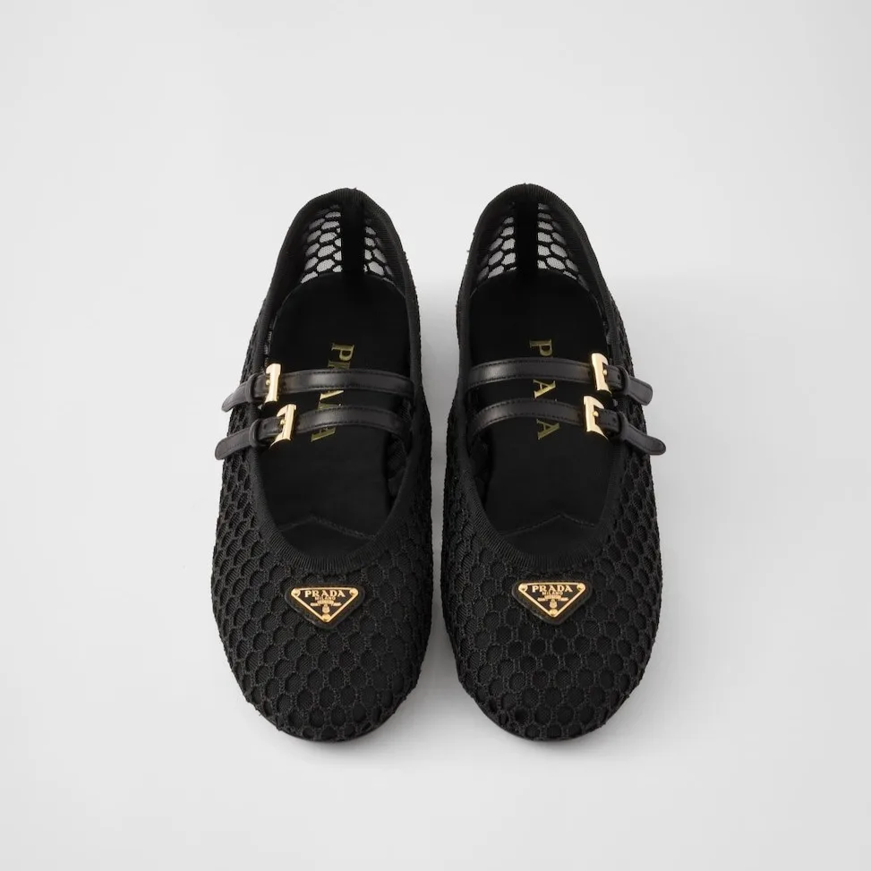 Alternative view of Prada Mesh Fabric Ballerinas Black 1F915N_099_F0002_F_005