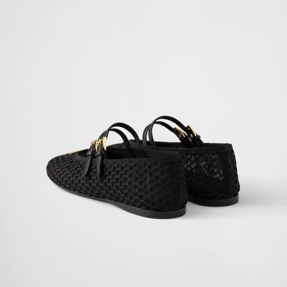 Prada Mesh Fabric Ballerinas Black 1F915N_099_F0002_F_005 - Image 4