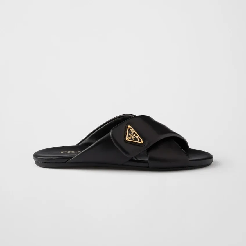 Prada Padded Leather Slides Black 1XX713_ZHP_F0002_F_005 - Image 3