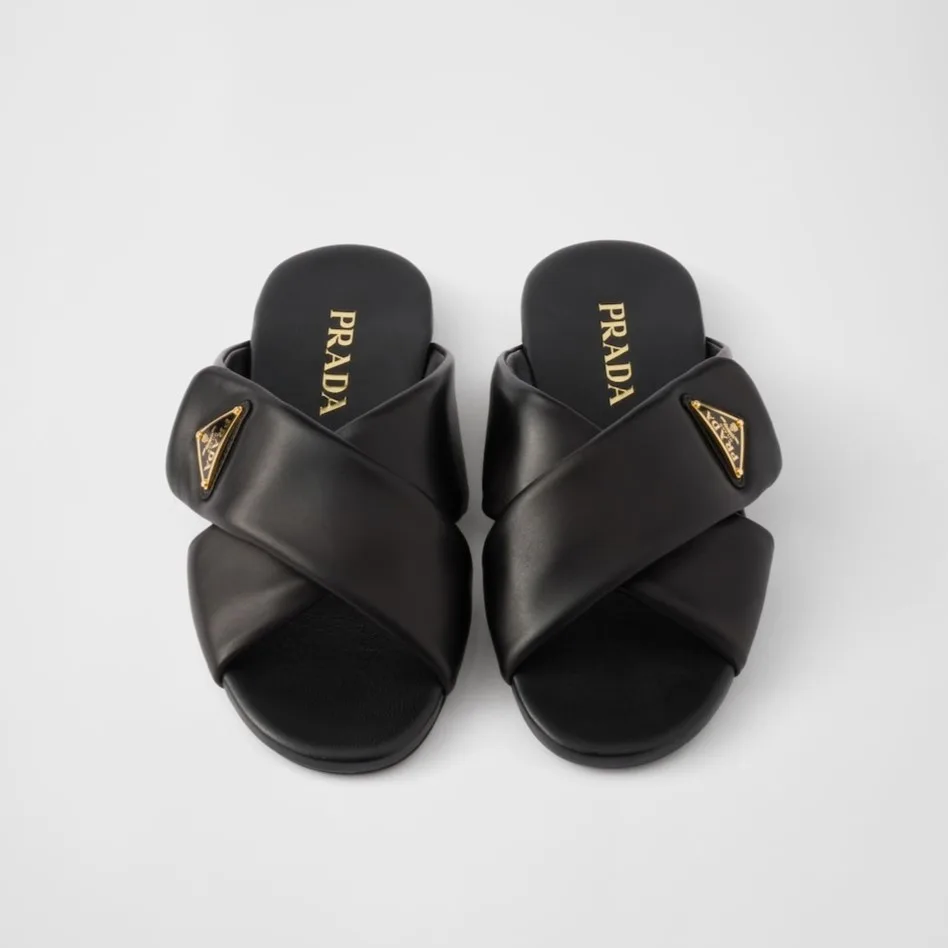 Alternative view of Prada Padded Leather Slides Black 1XX713_ZHP_F0002_F_005