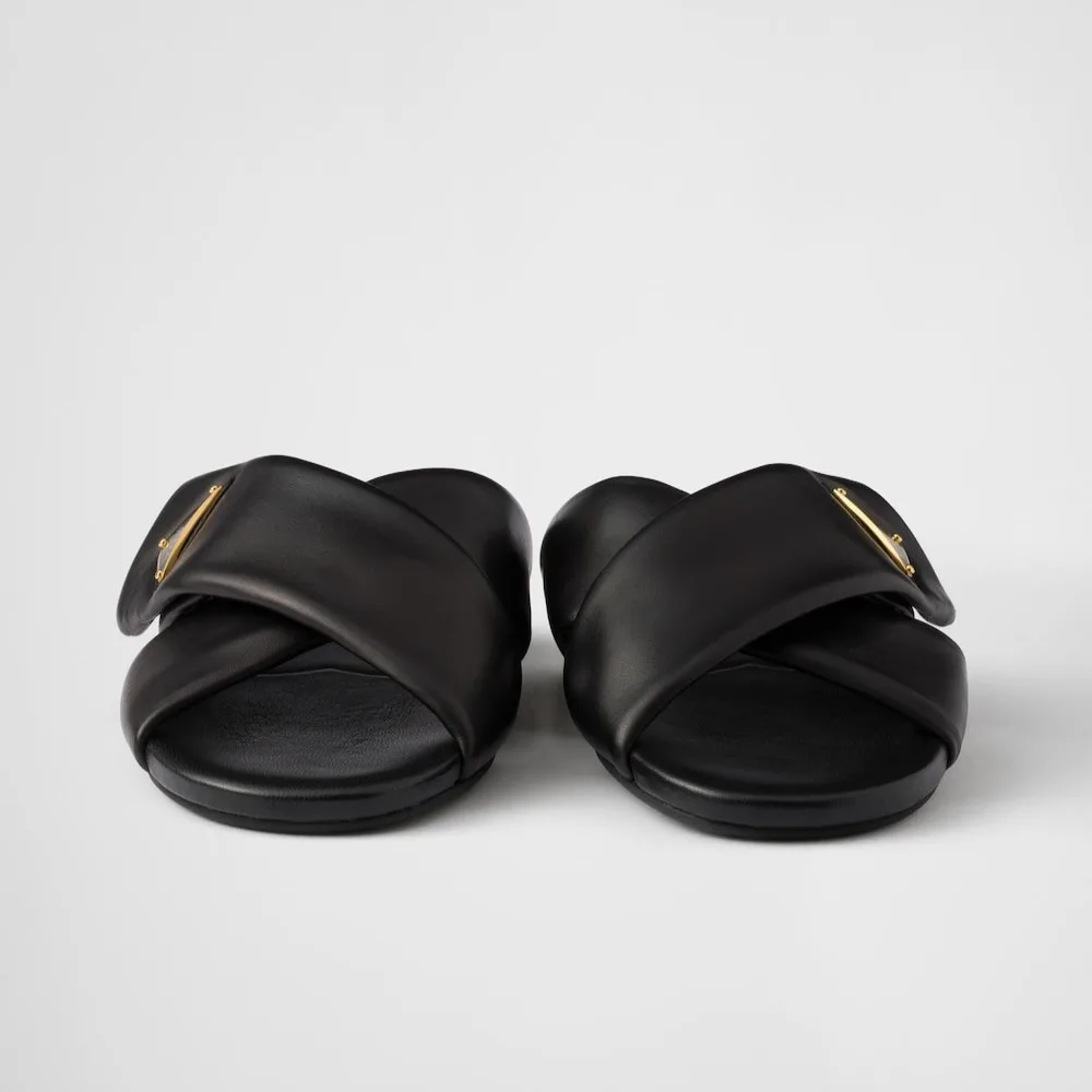 Prada Padded Leather Slides Black 1XX713_ZHP_F0002_F_005 - Image 5