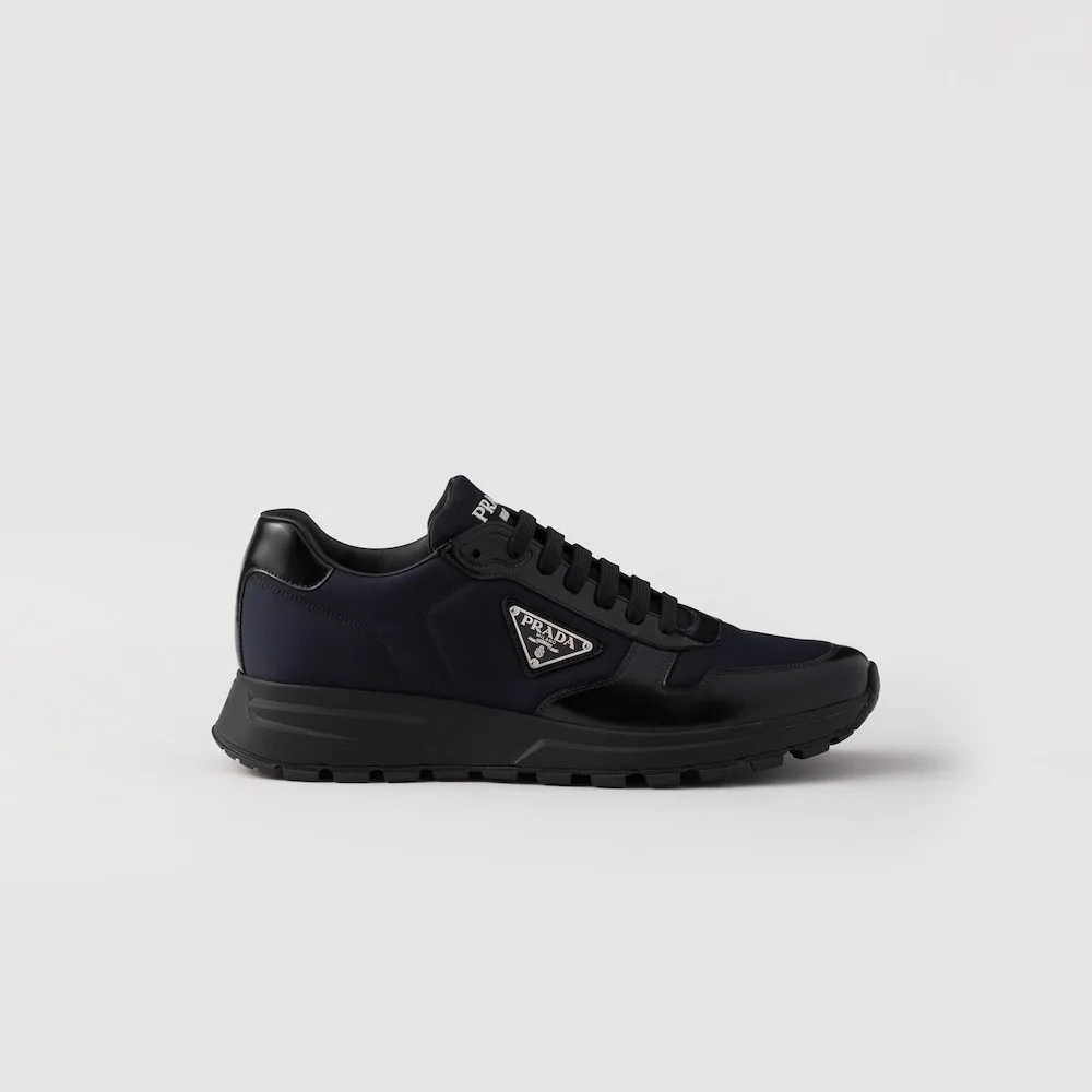 Prada Prax 01 Re-Nylon And Brushed Leather Sneakers Blue/Black 2EE369_3LF5_F0713_F_G000 - Image 4