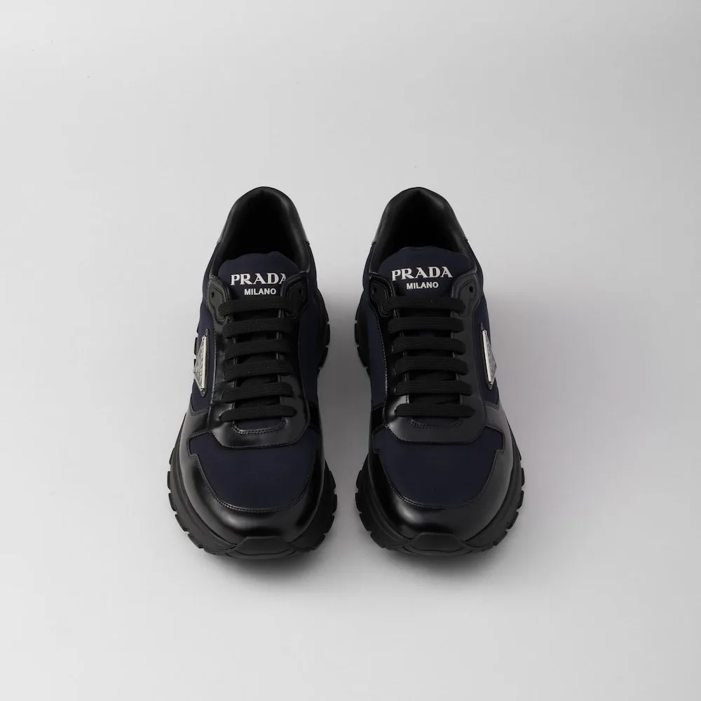 Prada Prax 01 Re-Nylon And Brushed Leather Sneakers Blue/Black 2EE369_3LF5_F0713_F_G000 - Image 3