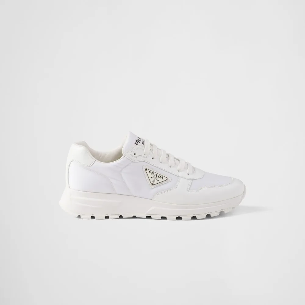Alternative view of Prada Prax 01 Re-Nylon And Brushed Leather Sneakers White 2EE369_3LF5_F0009_F_G000