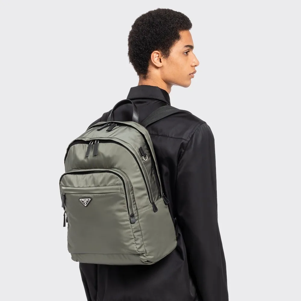 Alternative view of Prada Re-Nylon And Leather Backpack Forest Green / 2VZ048_2DMG_F0414_V_OOO