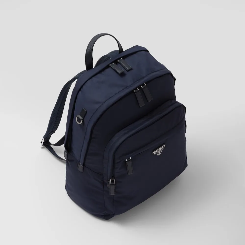 Prada Re-Nylon And Leather Backpack Navy / 2VZ048_2DMG_F0008_V_OOO - Image 4