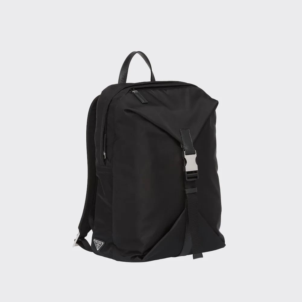 Prada Re-Nylon And Leather Backpack Black / 2VZ028_2DMG_F0002_V_OOO - Image 3