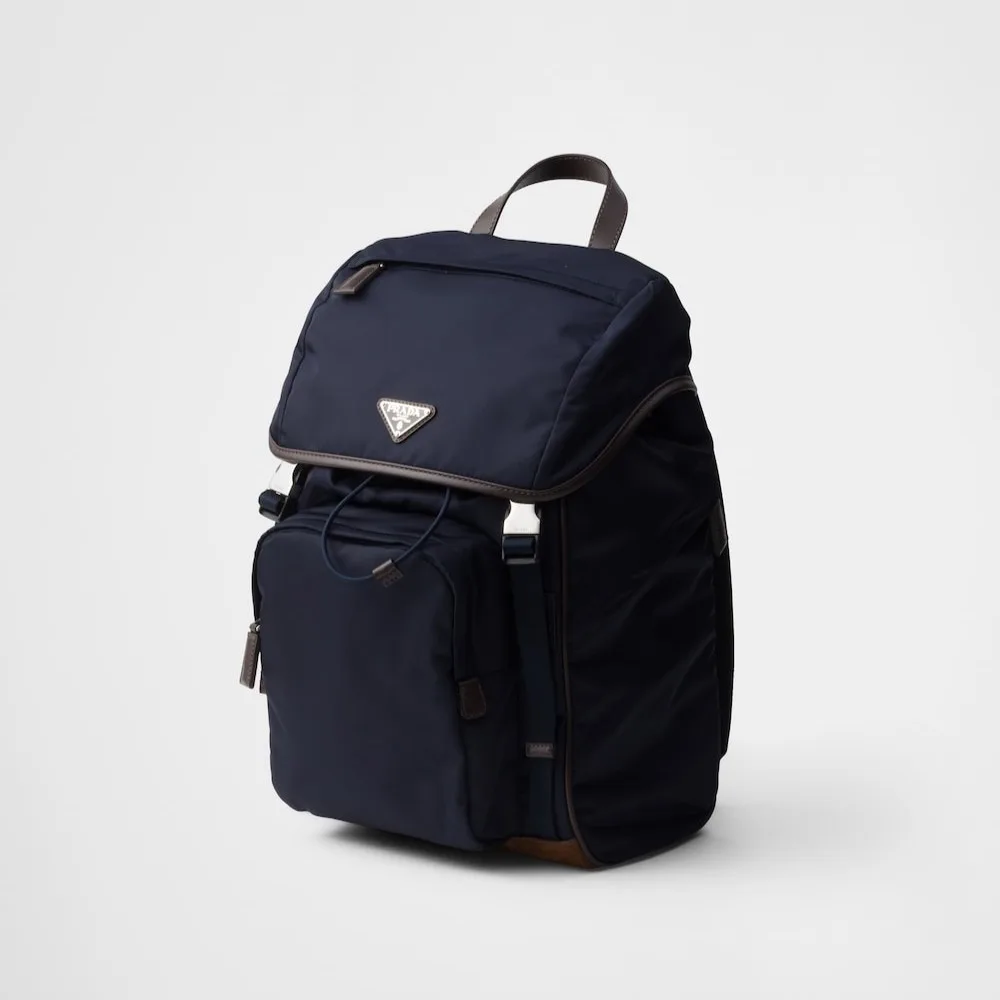 Prada Re-Nylon And Leather Backpack Blue / 2VZ135_384_F0C1B_V_HYF - Image 4