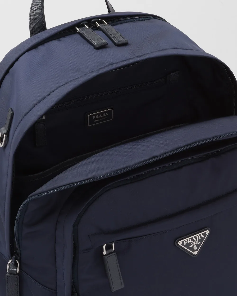 Prada Re-Nylon And Leather Backpack Navy / 2VZ048_2DMG_F0008_V_OOO - Image 6
