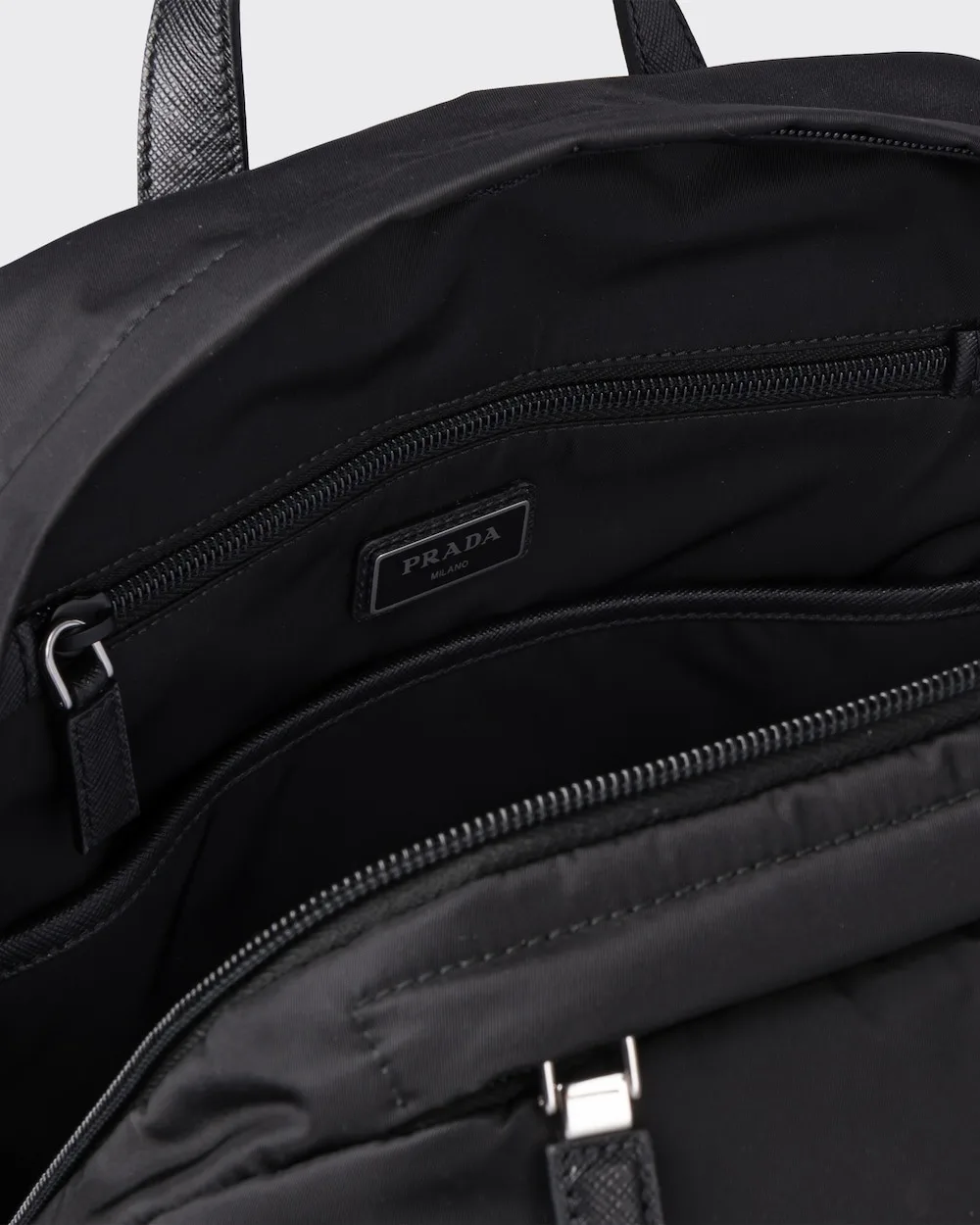 Prada Re-Nylon And Leather Backpack Black / 2VZ028_2DMG_F0002_V_OOO - Image 5